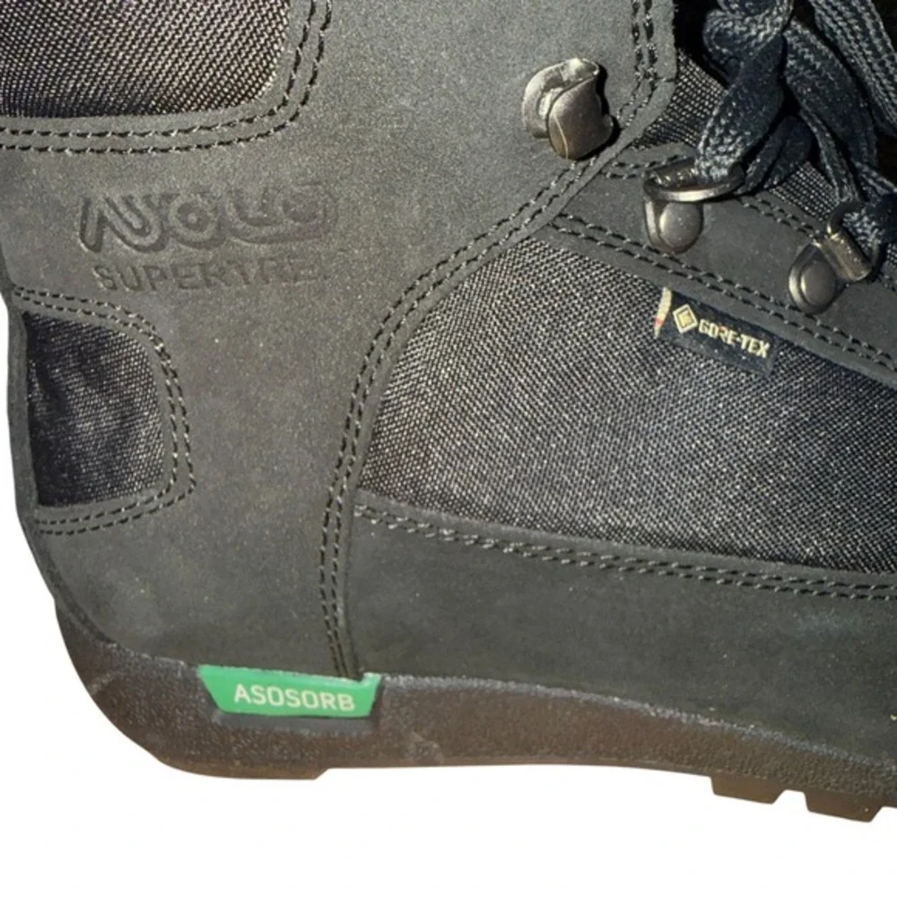 NEW ASOLO SuperTrek GTX MM Men 9 Gore-Tex WATERPROOF Petroleum Black Hiking Boot